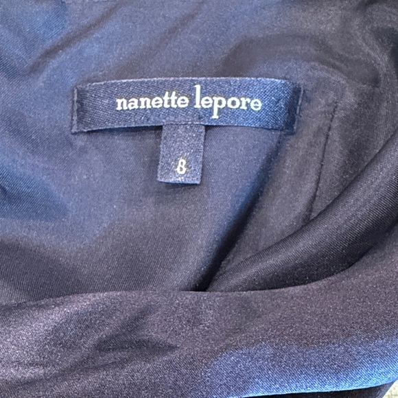 Nanette Lepore Silk Cocktail Midi Dress, silk cord braided detail, pockets, 8 - Picture 11 of 11